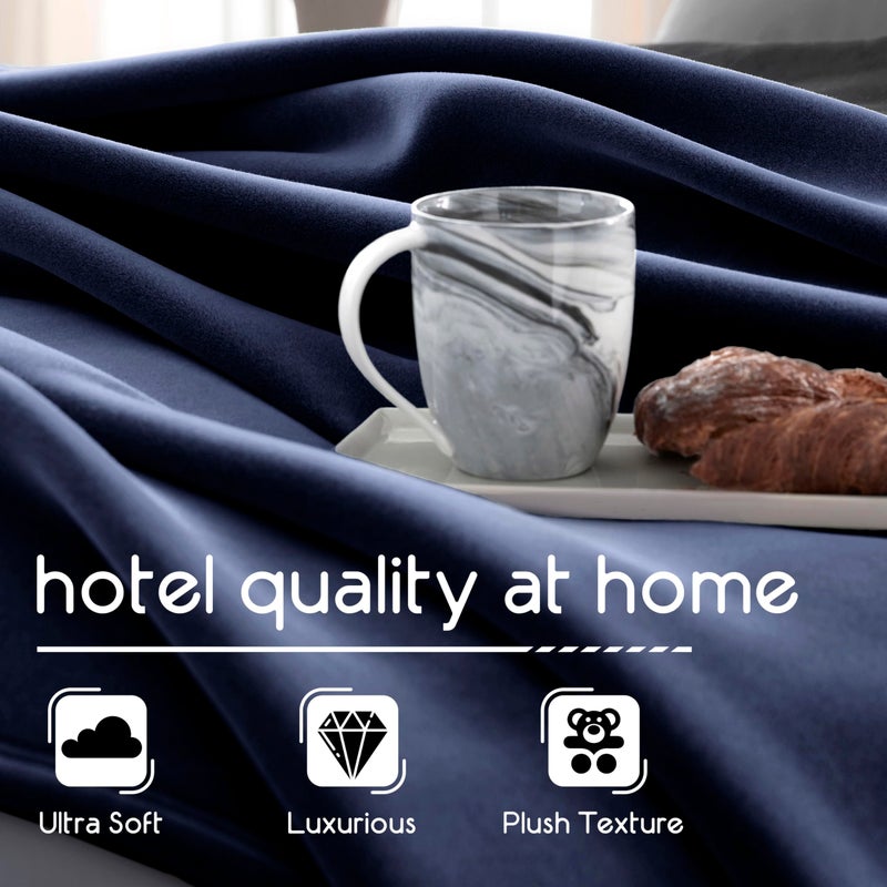 Vellux Full/Queen Snuggle-Ready Throw Blanket | Durable Machine Washable Pet Friendly | All-Season Comfort | Layering Bed Sofa Blanket | Cozy Navy - Image 4